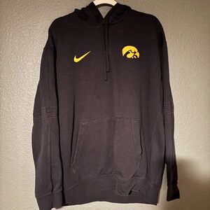 Nike Black Hoodie with Gold Accents - Iowa Hawkeyes Sweatshirt
